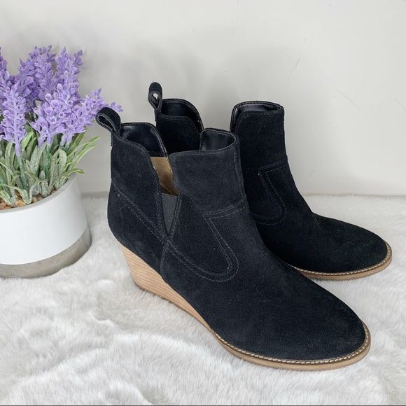 Blondo Booties Women’s 8.5 Irving Black Waterproof Wedge - Picture 2 of 10